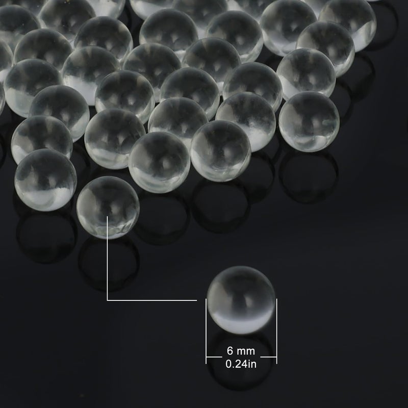 stonylab Round Glass Beads, Solid Glass Balls for Heating and Boiling Prevention Laboratory Clear Glass Boiling Stones, 6 mm Diameter, 1000 Beads per Bag - Image 2